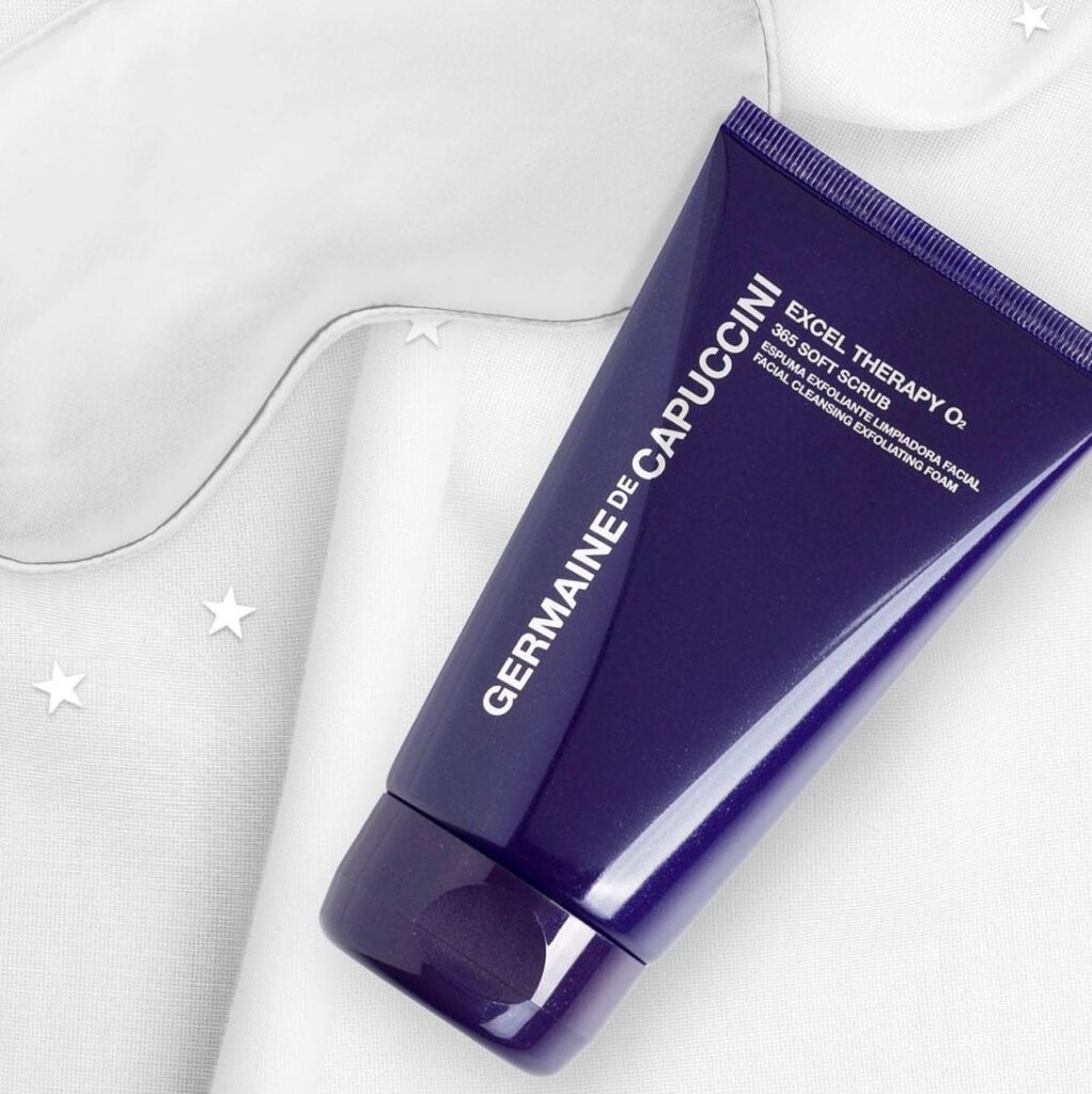 Skincare cream tube on white fabric